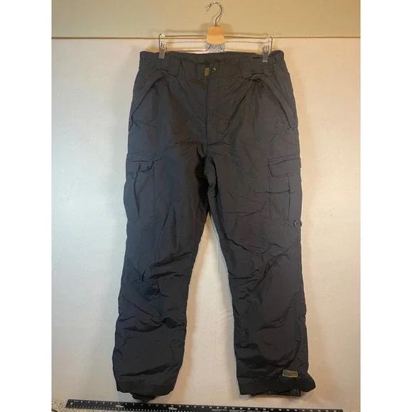 Pulse Mens 2XL Black Insulated Cargo Snow Pants Ski Snowboard Winter Utility - Picture 2 of 11